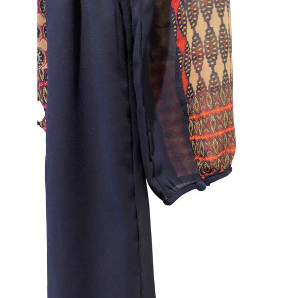 Maeve Anthropologie Rosalie Dress Small Blouson Knee Length Peasant Boho Print - Picture 7 of 10